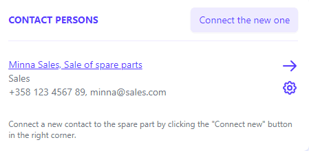 A captured screenshot from Mainiox software, allowing for the easy addition of supplier details and other contact information for spare parts, streamlining effective spare parts management and procurement procedures.