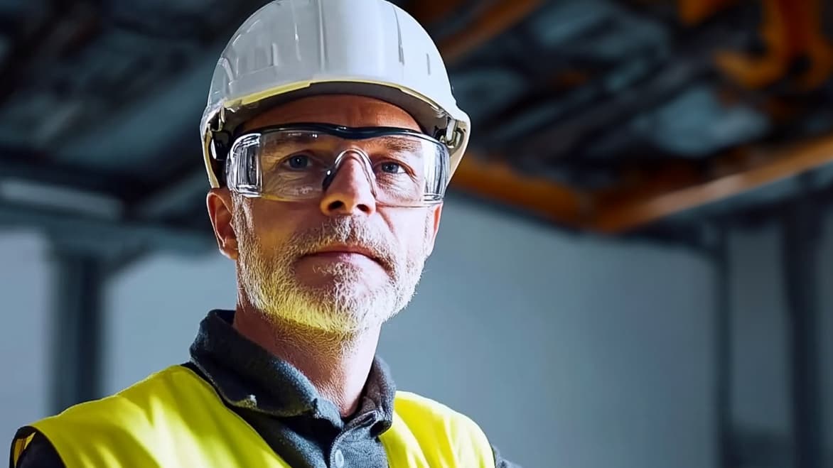 Arbetare som inspekterar industrimaskiner